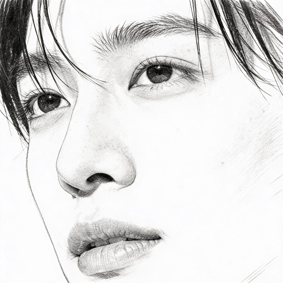 人像速写风格生成前示例