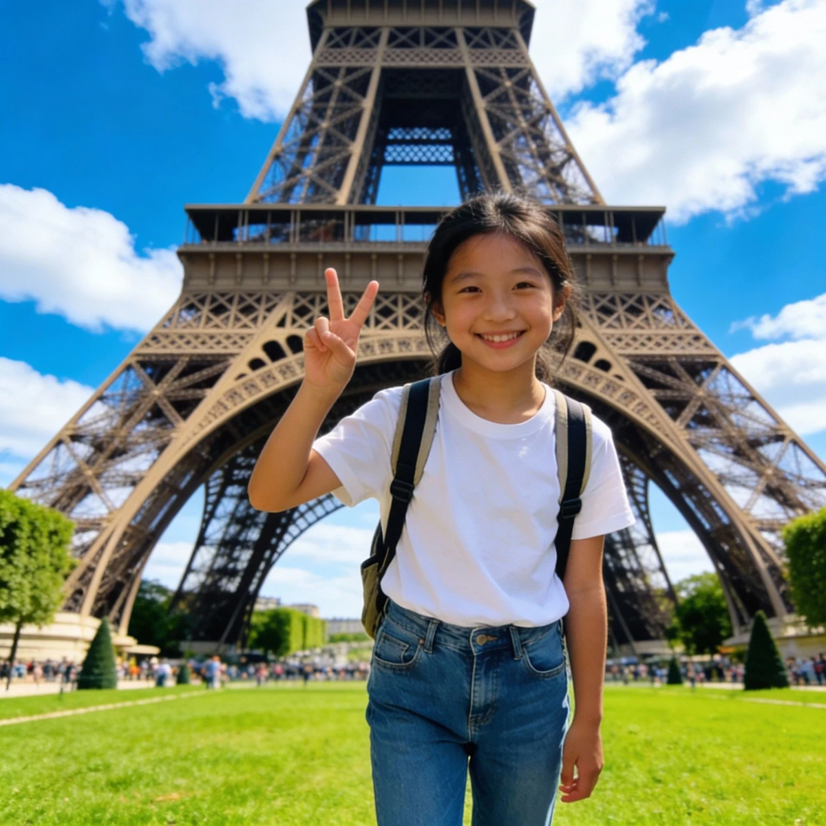 旅游照片换背景前