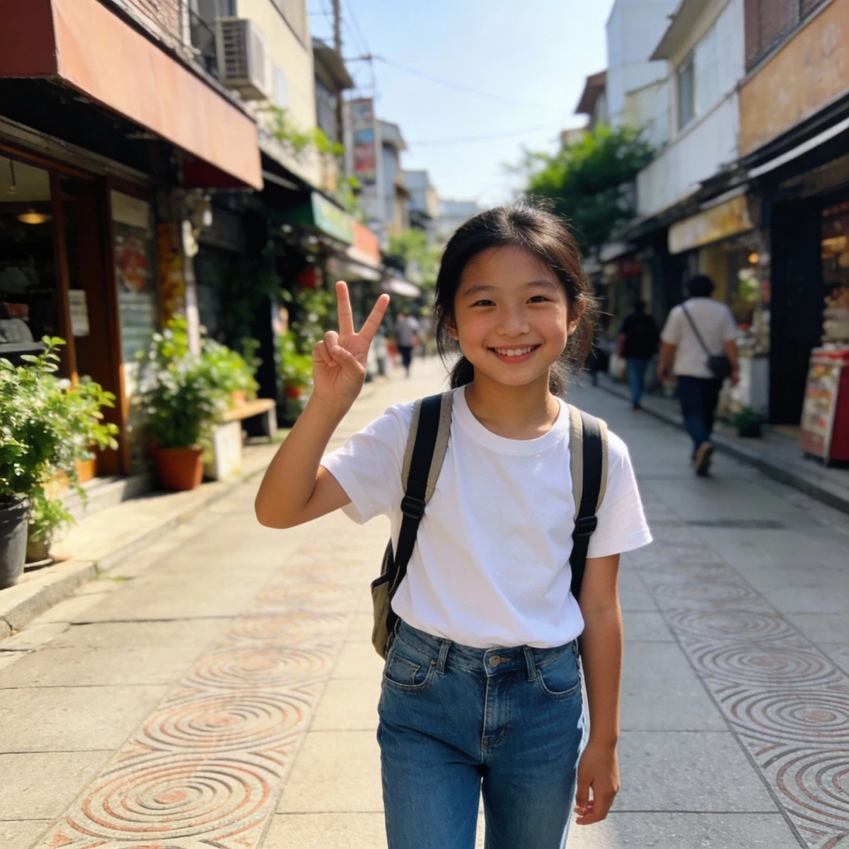 旅游照片换背景前