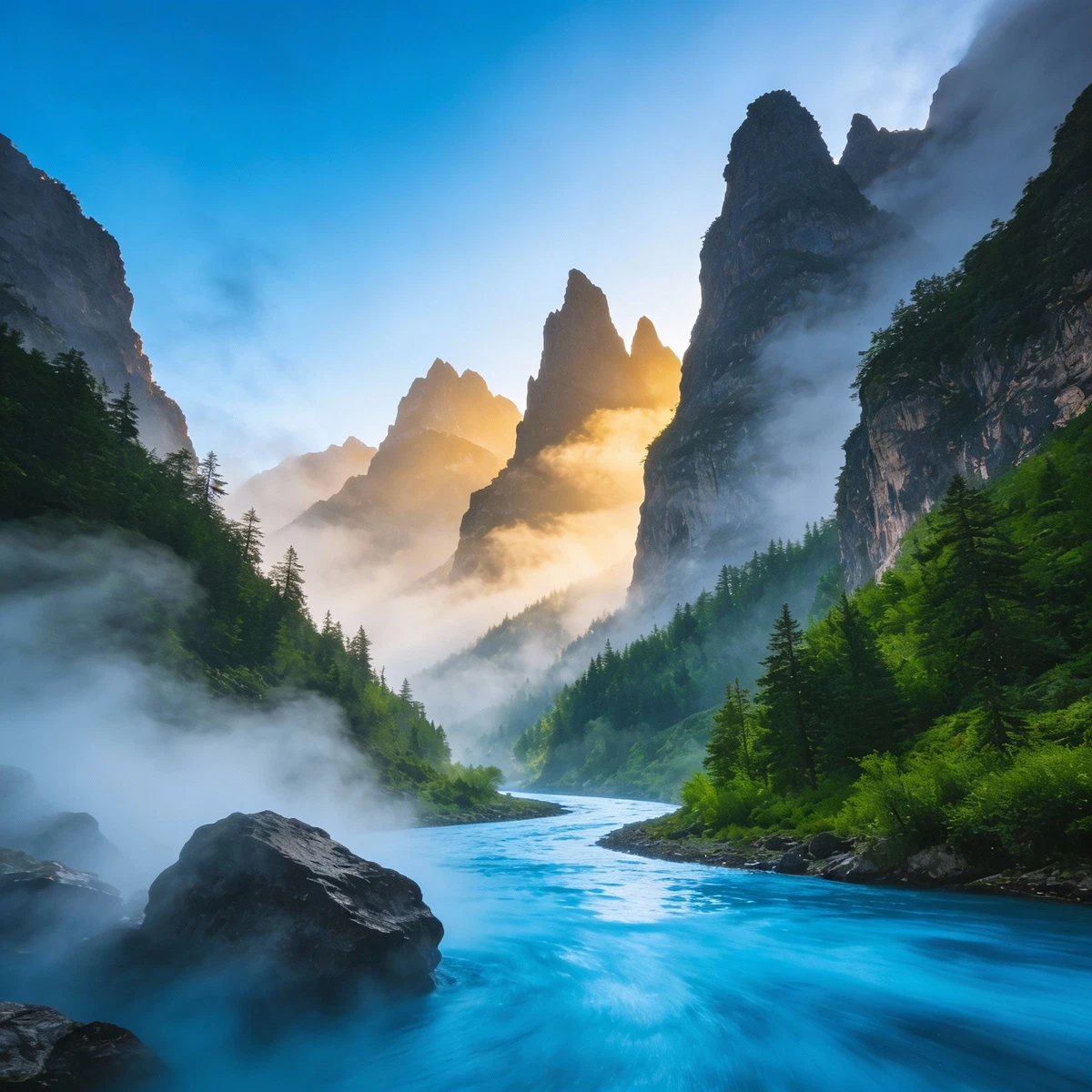 黑白风景照片上色前