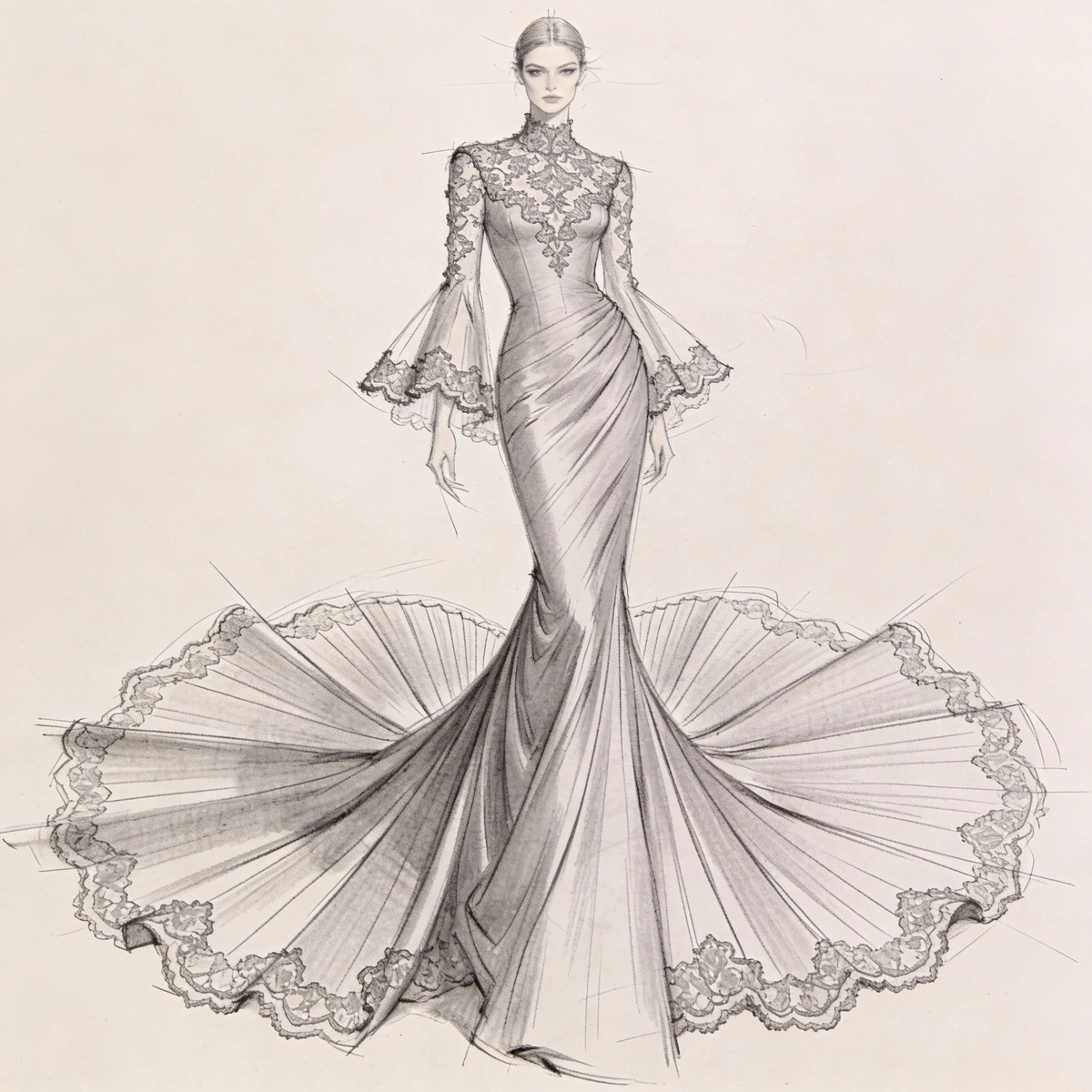 服装设计线稿生成示例1