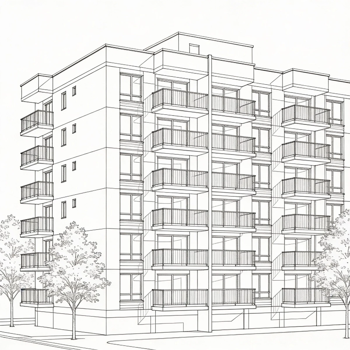 建筑设计线稿生成示例1