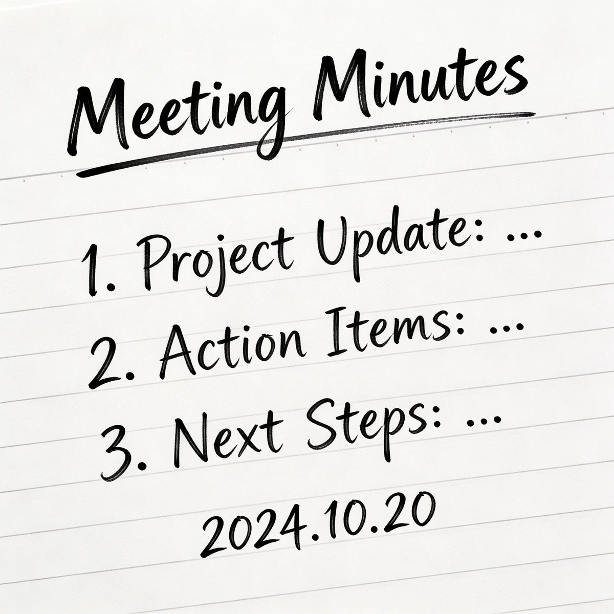 商务会议手写稿