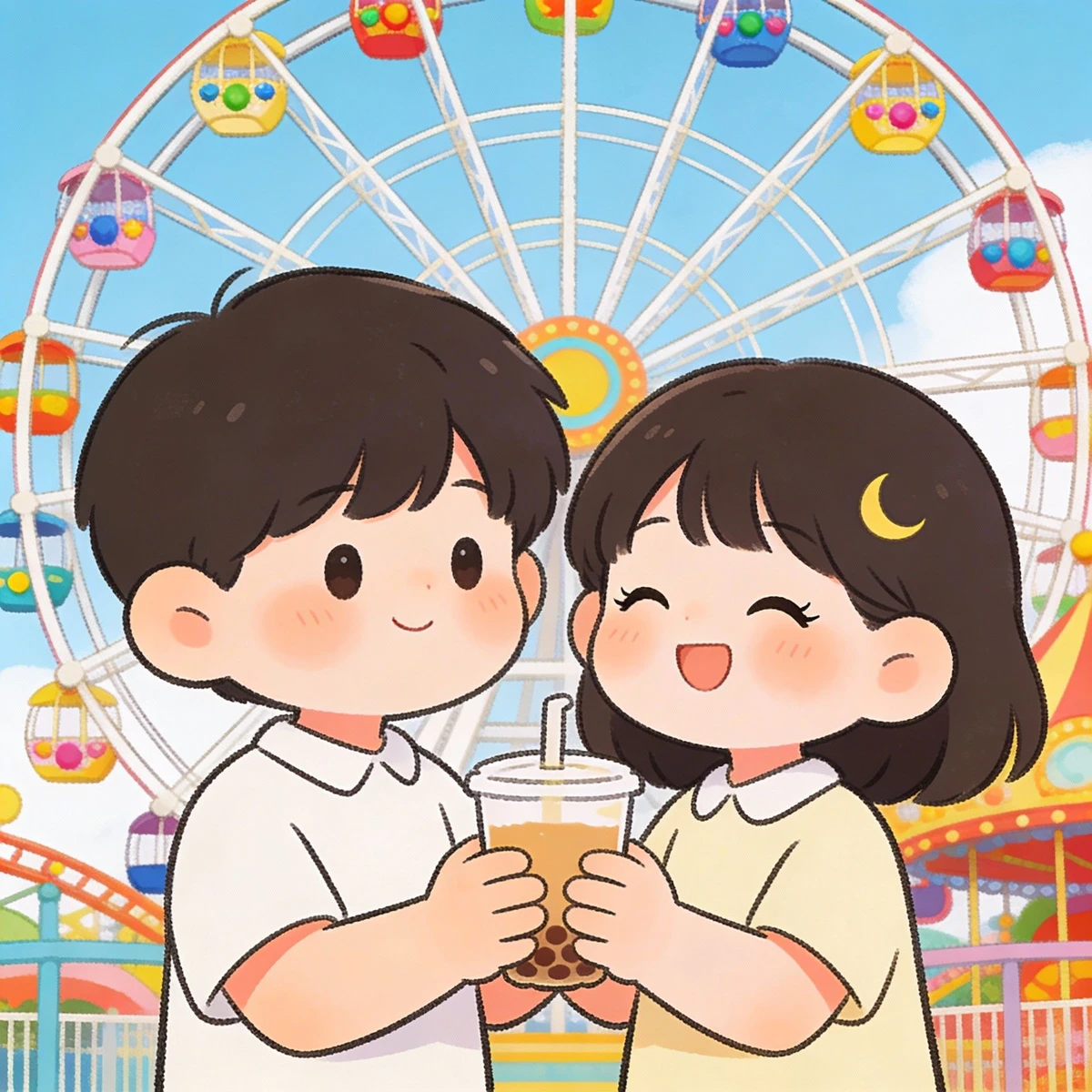 可爱卡通情侣头像案例1