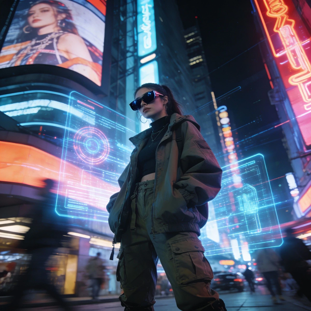 街头潮流风格模特生成图1