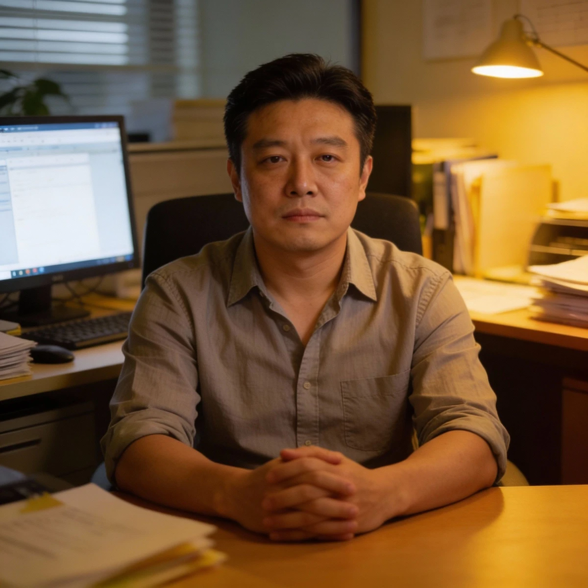 职业形象照姿势修改前